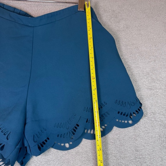 LC Lauren Conrad Teal High Waist Scalloped Shorts - Picture 9 of 16
